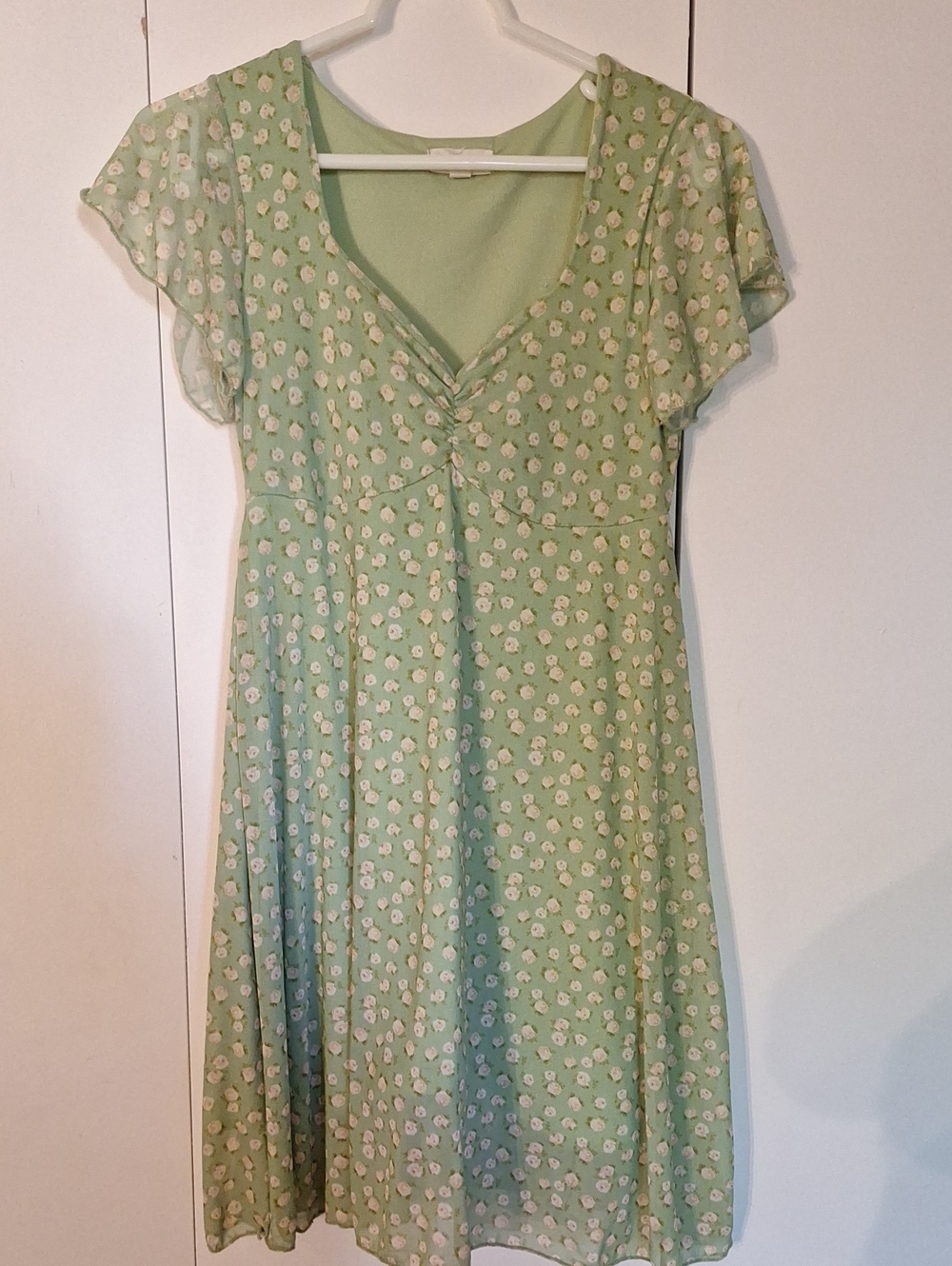 See You Monday Sage Green Floral A-Line Dress